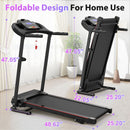 Foldable Electric Treadmill With 2.5Hp Motor, 12Km / H Speed, 3 Incline Levelstooth Music, Heart Rate Sensor, Spacious Running Belt For Indoor - Black by HouseOfZazla