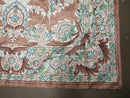 4' X 6' Vintage Embroidery Hand Stitched Rug Silk On Cotton India Backing Nice