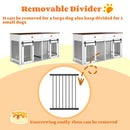 Large Dog Crate, Water Resistant Indoor Pets Furniture Double Dog Crates - Brown White by HouseOfZazla