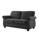 Soft Loveseat, Upholstered 2 Seater Couch, Loose Back Cushions And Turned Legs by HouseOfZazla