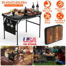 35.43x23.62x26in Foldable Camping Table Collapsible Picnic Aluminum Alloy Grill Stand 66LBS Max Load Height Adjustable BBQ Table with Adjustable Heigh
