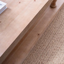 Rustic Solid Wood Coffee Table With Open Shelf, Modern Farmhouse Design - Light Natural / Natural by HouseOfZazla
