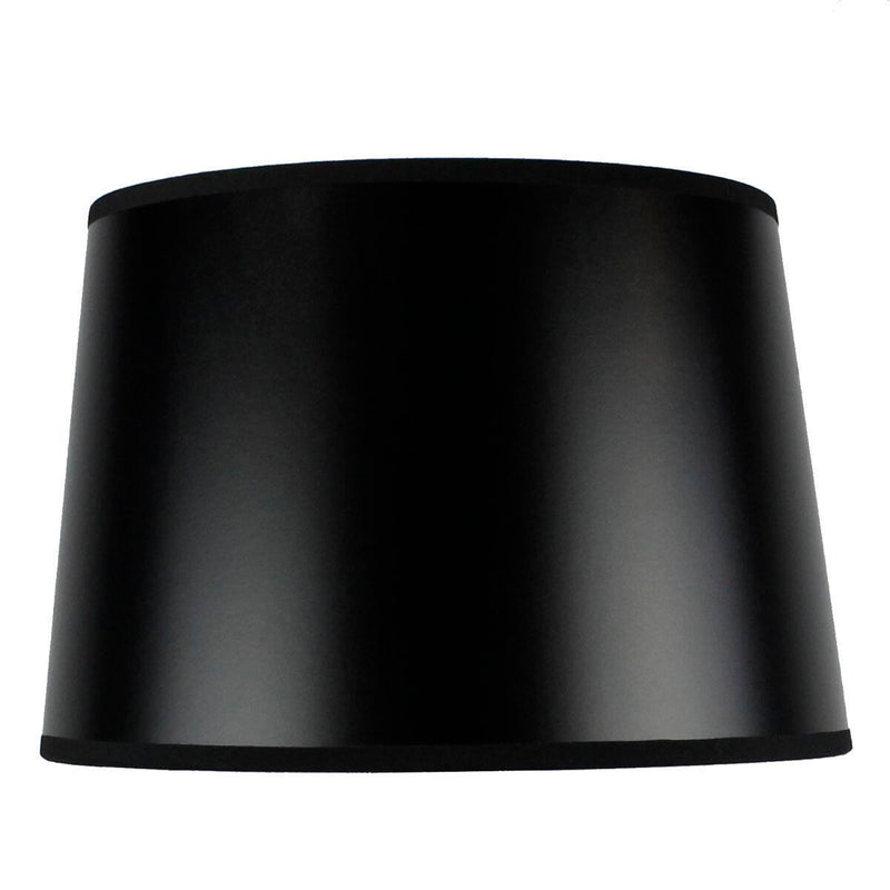 12"W x 8"H Hardback Shallow Drum Lamp Shade Black