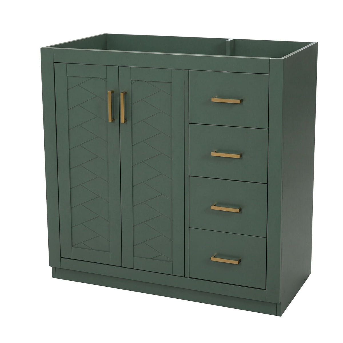 Retro Style Bathroom Vanity, 3 Drawers & Soft Closing Doors, photo 3 of 40