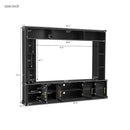 All-In-One Entertainment Center With Bookshelves & Tempered Glass Doors, TV Console Unit For Living Room