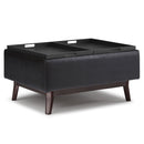 Owen - Tray Top Small Coffee Table Upholstered Storage Ottoman by HouseOfZazla