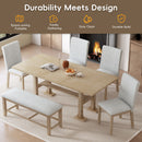 TOPMAX Farmhouse 6-Piece Extendable Dining Table Set by HouseOfZazla