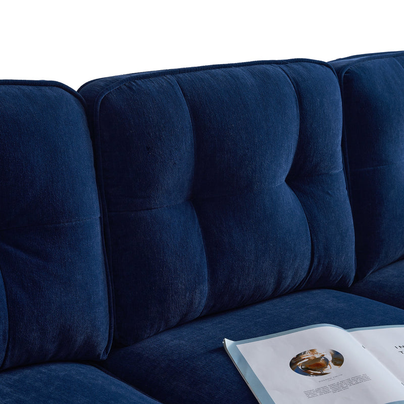 83" Modern Sectional Sofas Couches Velvet L Shaped Couches for Living Room, Bedroom, Blue