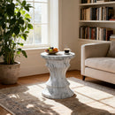 Geometric Round Outdoor End Table - Marble by HouseOfZazla