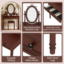 Vintage Vanity Desk with Adjustable Angle Mirror