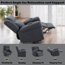 Domana - Polished Microfiber Power Nirion Recliner With Lift Heating Massage Chair - Dark Blue by HouseOfZazla