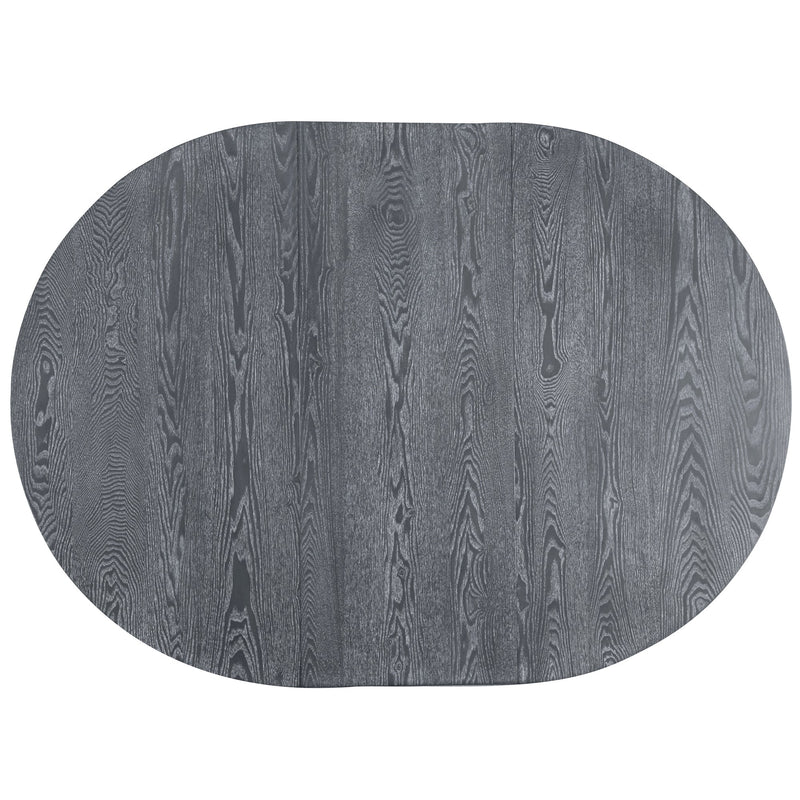 5-Piece Farmhouse Round Pedestal Extending Dining Table Set Extendable Kitchen Table Set with 15.8" Removable Leaf and Ladder Back Dining Chairs for Small Places, Black