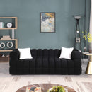 84.3 length, 35.83" deepth, human body structure for USA people, marshmallow sofa,boucle sofa, White color,3 seater