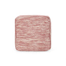 Enigma - Yarn And Cotton Square Pouf Ottoman With Polystyrene Beads - Red / White by HouseOfZazla
