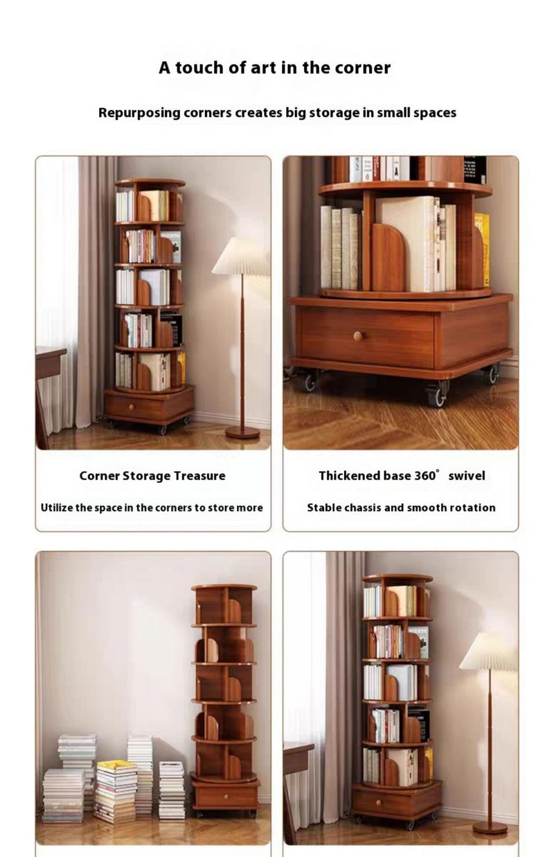 Upgraded Rotating Bookshelf - 360 Display Corner Bookcase, photo 5 of 10