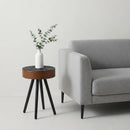 Round Coffee Table With Carved Top For Living Room