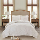 3 Piece Tufted Cotton Chenille Palm Comforter Set Off-White King/Cal King