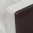 Contemporary Mid-Century Charm 3 Seater Sofa With Button Tufted Waffle Stitching by HouseOfZazla