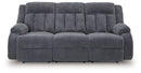 Observation - Reclining Power Sofa With Drop Down Table - Steel