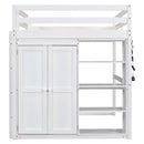 Loft Bed With Built In Wardrobe, Storage Shelves, And LED Light by HouseOfZazla