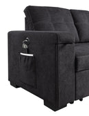 Toby - Woven Fabric Reversible Sleeper Sectional Sofa With Storage Chaise Cup Holder Charging Ports And Pockets by Unique Piece Furniture