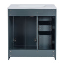 Ceramic Sink Combo, Freestanding Vanity Set With 3 Drawers & Soft Closing Doors by HouseOfZazla