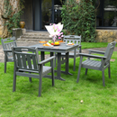 HDPE Outdoor Patio Dining Set with Table and 4 Chairs by HouseOfZazla