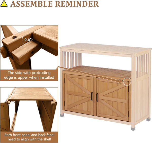 Wooden Patio Bar Table Set with Storage, photo 2 of 10