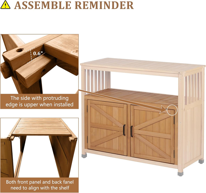 Wooden Patio Bar Table Set with Storage, photo 2 of 10