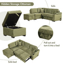 Sleeper Sofa Bed, 2 In 1 Pull Out Sofa Bed L Shape Couch With Storage Ottoman For Living Room, Bedroom Couch And Small Apartment by Unique Piece Furniture