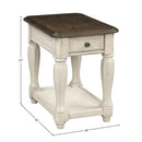 Chairside Table With Storage - Antique White by HouseOfZazla