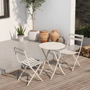 3 Piece Patio Bistro Set Of Foldable Round Table And Chairs by Unique Piece Furniture