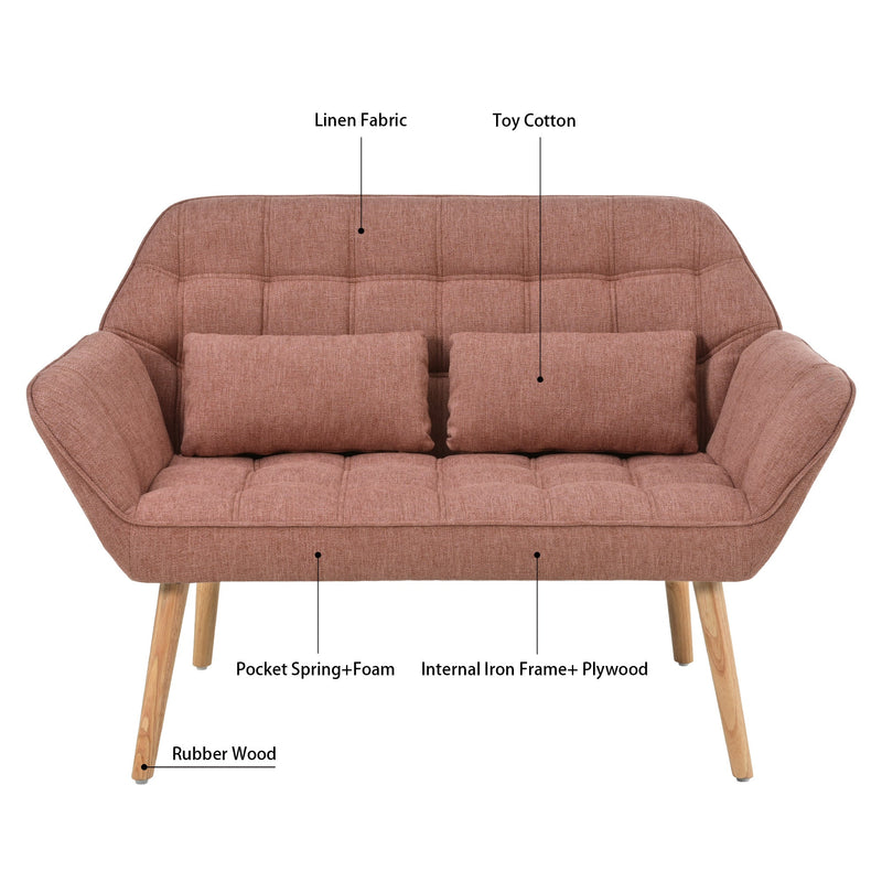 50" width Loveseat sofa - Ergonomic with pillow