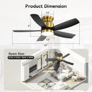 Flush Mount Ceiling Fan with LED Light and Remote Control by HouseOfZazla