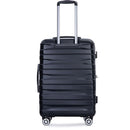 3 Piece Luggage Sets PC Lightweight & Durable Expandable Suitcase with Two Hooks, Double Spinner Wheels, TSA Lock, (21/25/29) Black