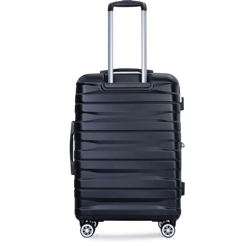 3 Piece Luggage Sets PC Lightweight & Durable Expandable Suitcase with Two Hooks, Double Spinner Wheels, TSA Lock, (21/25/29) Black