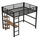 Loft Bed With Built In Desk And Storage Shelves, Full Size - Black by HouseOfZazla