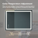 Bathroom Vanity Rectangle Mirror With Front Lighting, Anti Fog, Dimmable, Smart Memory Function