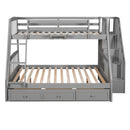 Bunk Bed With Drawers, Ladder And Storage Staircase by Unique Piece Furniture