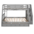 Bunk Bed With Drawers, Ladder And Storage Staircase by Unique Piece Furniture