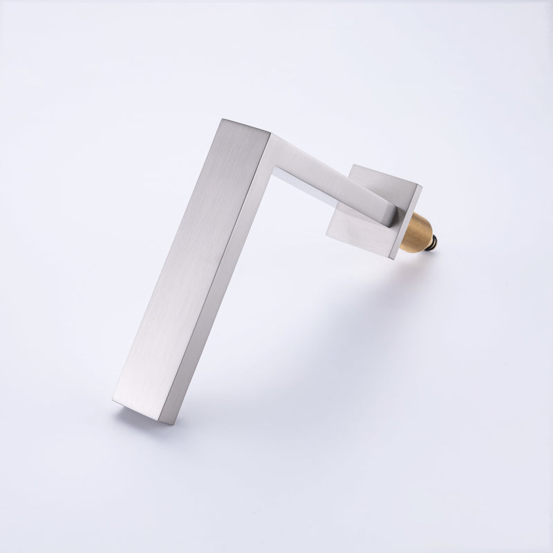 8 inch Widespread Bathroom Faucet Matte Black Bathroom Faucets for Sink 3 Hole Brass 2 Handle Lavatory Square Faucet Modern rv Bathroom Faucets