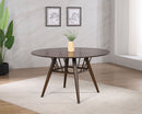 Everton Round 53-inch Wood Dining Table Dark Walnut