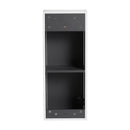 Modern Wall Mounted Bathroom Vanity With Resin Sink And Side Cabinet - Brown Ebony