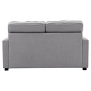 59.4" Loveseat Sofa with Pull-Out Bed Modern Upholstered Couch with Side Pocket for Living Room Office, Grey