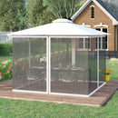 Outsunny - 10' x 13' Replacement Mesh Sidewall Netting For Patio Gazebos And Canopy Tents With Zippers (Sidewall Only) - White by HouseOfZazla
