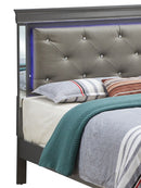 Bed With LED Light Accents Headboard by Unique Piece Furniture