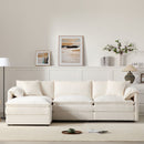 Modular Sectional With Deep And Wide Seat, Cloud Couch Set With Double Cushions Sofa With Movable Ottoman by HouseOfZazla