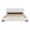Elegant Boucle Upholstered Bed With Solid Wood Legs by HouseOfZazla