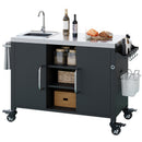 K&K 55.5" Outdoor Kitchen Island with Sink by HouseOfZazla