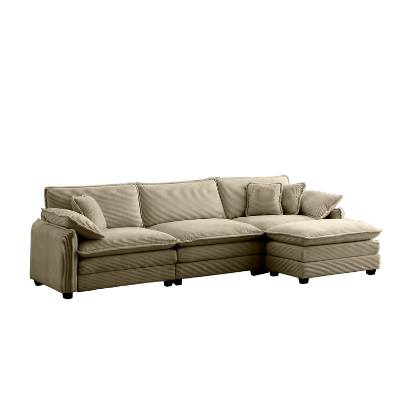 Walker Edison | Corduroy Cloud Couch with Ottoman